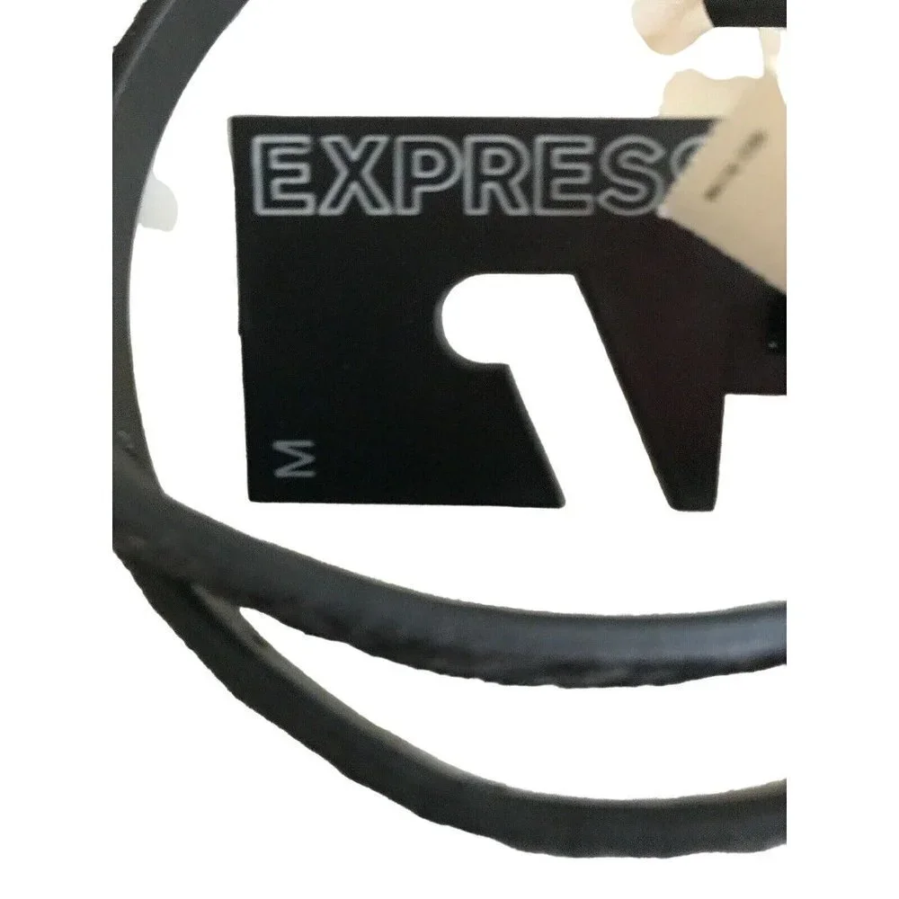 Express Belt‎ Black Metallic Animal Print Skinny Textured Faux Leather Medium